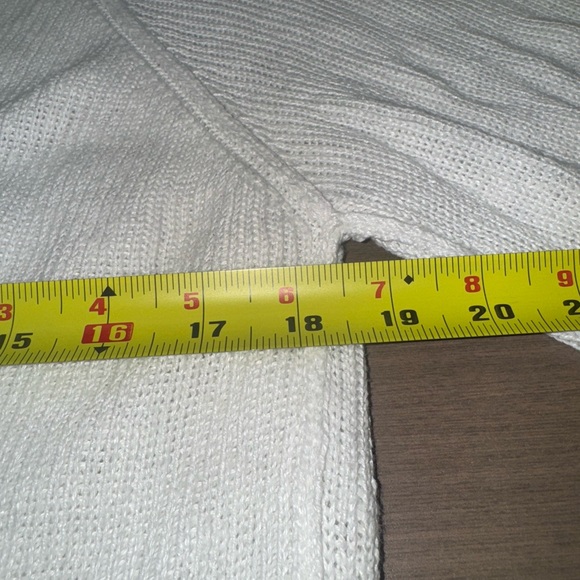 We The Free Free People Cropped Cardigan White Blue Knit Button Front M - Picture 6 of 6